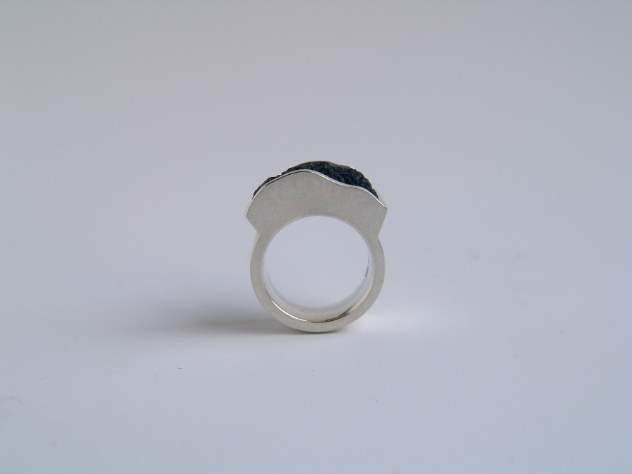 Ring Silber, Moldavit